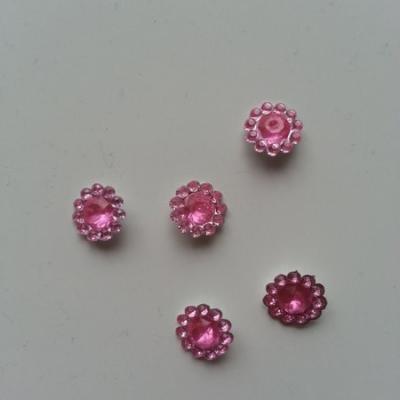 lot de 5  strass ronds  12mm rose pâle