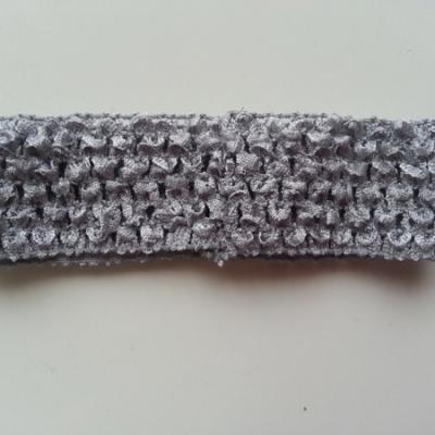 Bandeau crochet extensible gris clair