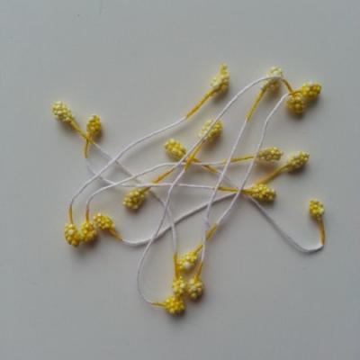 Lot de 10 pistils  mousse tête de 5mm jaune