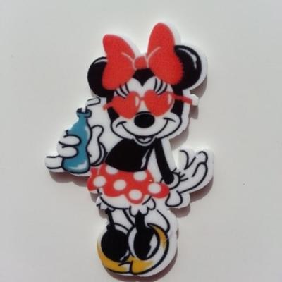 Cabochon  plat en résine souris minnie lunettes 30*45mm