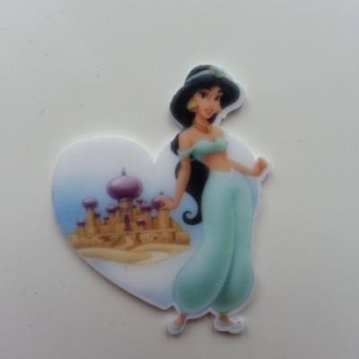 Cabochon  plat en résine princesse jasmine aladin 37*46mm