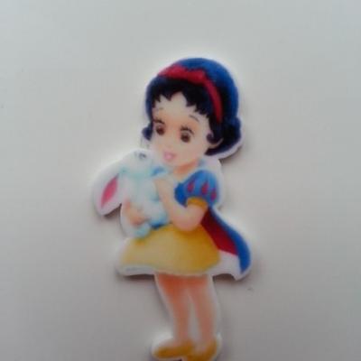 Cabochon princesse blanche neige en résine 17*45mm