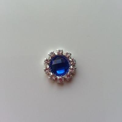 Embellissement strass bleu et argenté 14mm