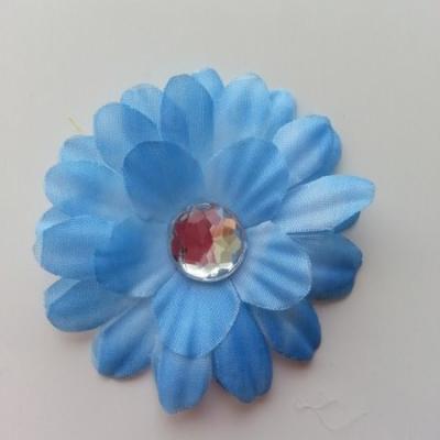 fleur marguerite en tissu bleu 55mm