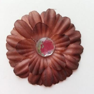 fleur marguerite en tissu marron 55mm