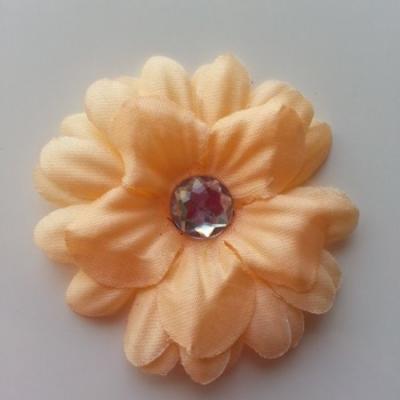 fleur marguerite en tissu peche 55mm