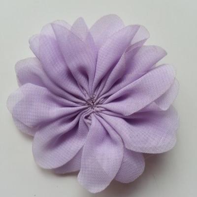 fleur en tissu mousseline mauve  70mm