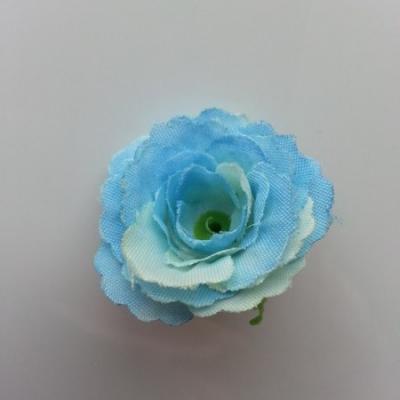 fleur en tissu 35mm bleu et verte