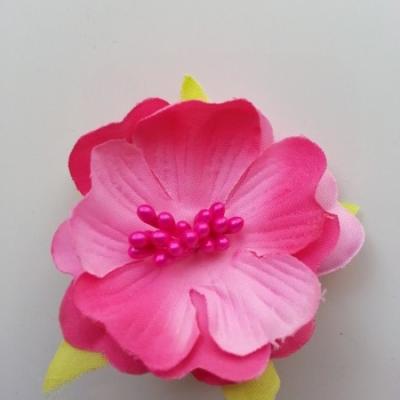 fleur tissu et pistils  50mm rose fuchsia