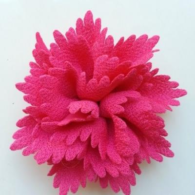 fleur en tissu rose fuchsia  80mm