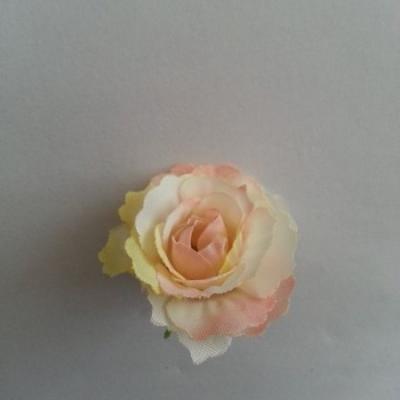 fleur en tissu 35mm ivoire et pêche