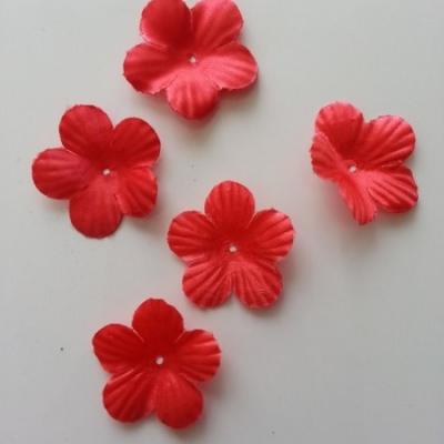 Lot de 5 fleurs en tissu  35mm rouge