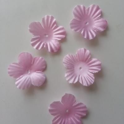 Lot de 5 fleurs en tissu  35mm rose