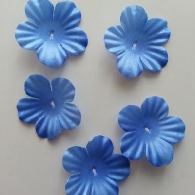 Lot de 5 fleurs en tissu  35mm bleu