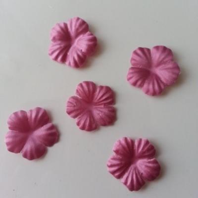 Lot de 5 fleurs en tissu  30mm  vieux rose