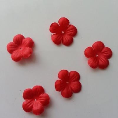 Lot de 5 fleurs en tissu  20mm rouge