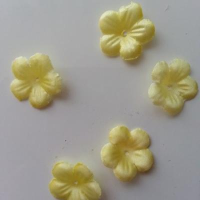 Lot de 5 fleurs en tissu  20mm jaune