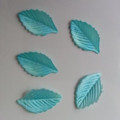 Lot de 5 feuilles en tissu  30*15mm bleu