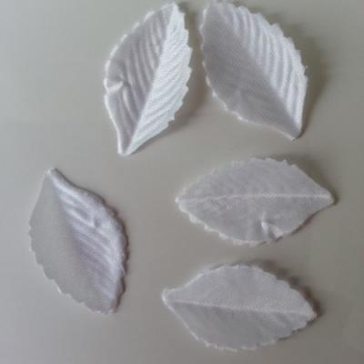 Lot de 5 feuilles en tissu  30*15mm blanc
