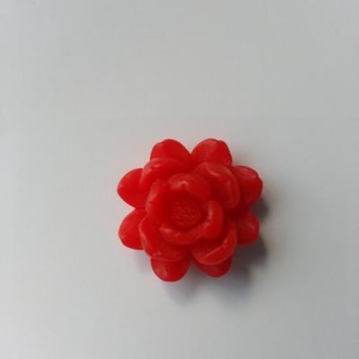 fleur  en résine  20mm rouge