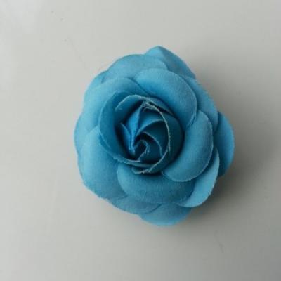 fleur en tissu bleu turquoise 50mm