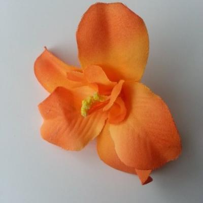 Orchidée  en tissu   70mm orange