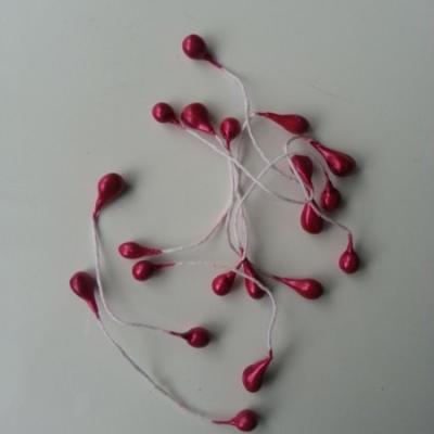 Lot de 10 pistils  tête de 5mm rose fuchsia foncé