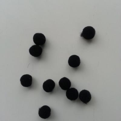 Lot de 10 petits pompons  8mm noir