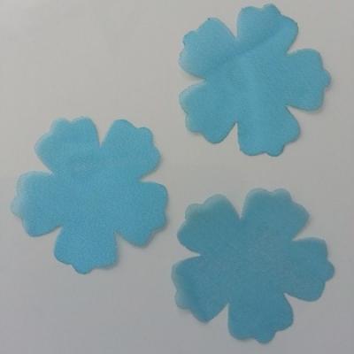 lot de 3 fleurs en organdi bleu pour création de fleurs 50mm