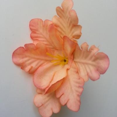 fleur orchidée  en tissu orange 60mm