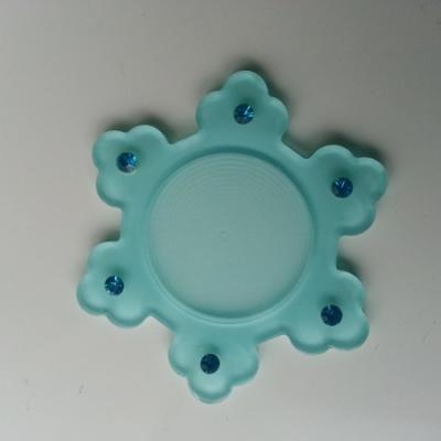 support pour cabochon  de 25mm en résine dos plat   etoile strass bleu