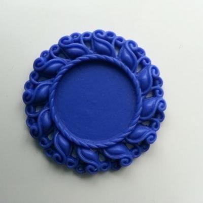 Support pour cabochon  de 25mm  en résine  42mm bleu royal