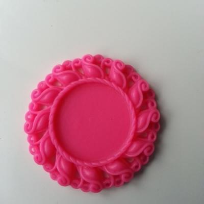 Support pour cabochon  de 25mm  en résine  42mm rose fuchsia