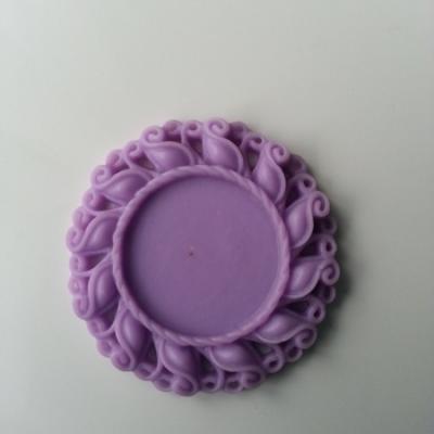 Support pour cabochon  de 25mm  en résine  42mm mauve