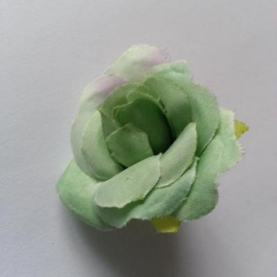 fleur rose artificielle  en tissu 35mm vert