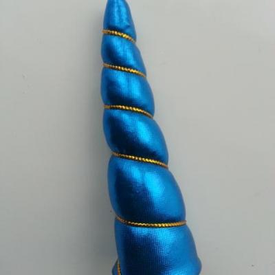 corne de licorne matelassée bleu 10cm