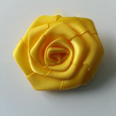 Fleur de satin plate  50mm jaune