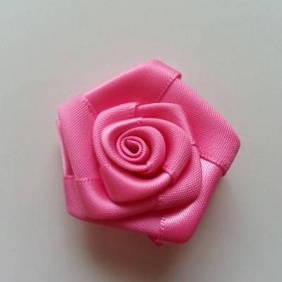 Fleur de satin plate  50mm rose bonbon