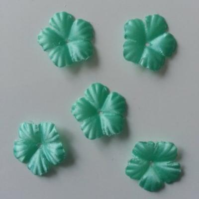 Lot de 5 fleurs en tissu  30mm vert