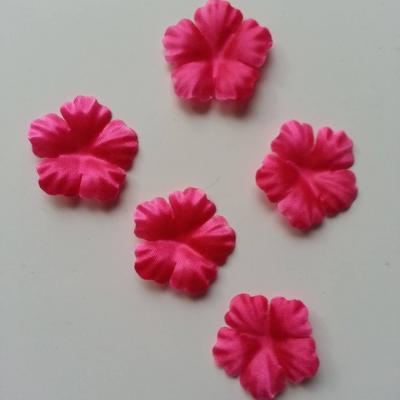 Lot de 5 fleurs en tissu  30mm rose fuchsia