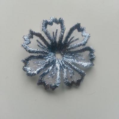 fleur en dentelle irisé 35mm bleu ciel