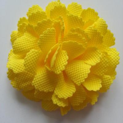 fleur tissu 10 à 11cm jaune