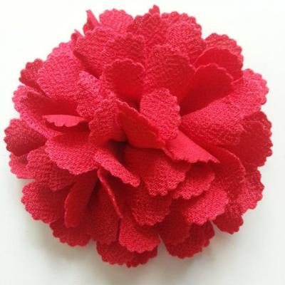 fleur tissu 10 à 11cm rouge