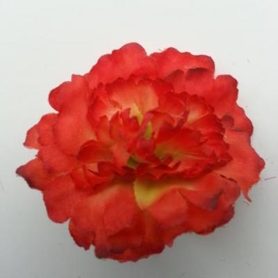 fleur artificielle en tissu de 45mm orange et jaune