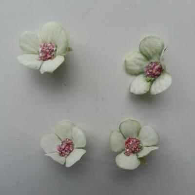 lot de 4 fleurs artificielles en tissu 20mm vert