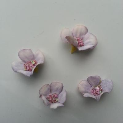 lot de 4 fleurs artificielles en tissu 20mm mauve