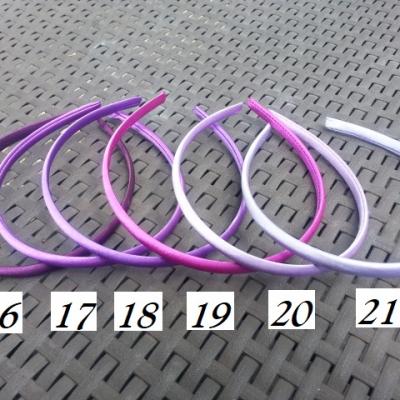 N21 Serre tête recouvert de satin 10mm mauve