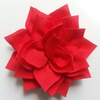 fleur en tissu rouge 70mm