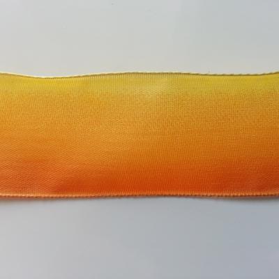 un mètre de ruban polyester dégradé jaune à orange   40mm