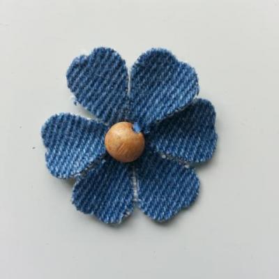 fleur de 35mm en jean bleu moyen